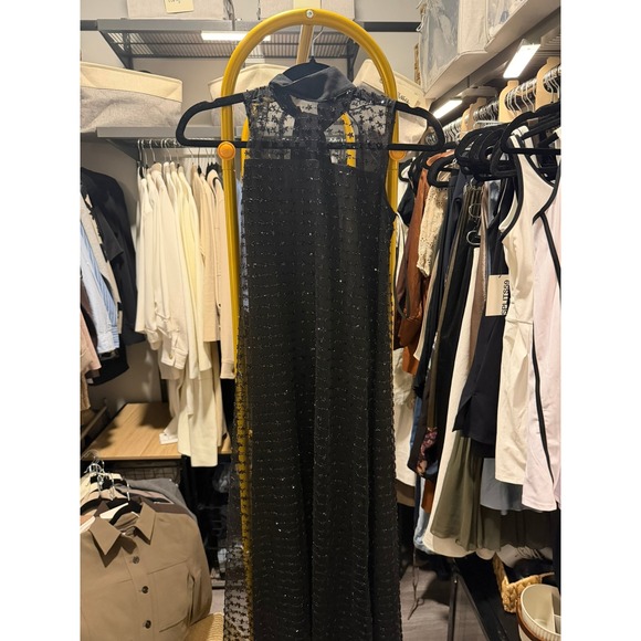 STAUD Dresses & Skirts - NWT STAUD Albee Dress Stardust Onyx Black Star Sequin Mesh Maxi Gown XS